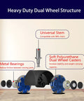Heavy Duty 2 Inch Office Chair Casters Set Of Five For All Floors With Seven Sixteenth Inch Stem Universal 11x22mm Dual Rubber Wheels