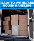 Boxes sealed with Scotch Heavy Duty Packaging Tape 1.88 In x 54.6 yd loaded in van, showcasing strong pack and shipment durability.