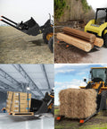 Heavy Duty Pallet Forks For Tractor Attachments And Skid Steer Loader Buckets, 6000 Lb Capacity, 77 Inch Clamp On Pallet Forks