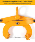 Heavy Duty Pallet Puller Clamp 1T 2204Lbs Steel Pallet Jack Puller With 5 Inch Jaw Opening Scissor Hook Pallet Grabber Yellow