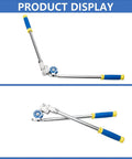 Heavy Duty Three Eighths Inch Pipe Bender For Copper Aluminum Stainless Steel And Iron Tubing, metal tool with blue rubber grips