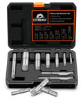 Heavy Duty Pro Grade 9 Piece Pipe Extractor Set For Damaged Pipes From One Eighth Inch To One Inch With Anti Slip Grip And Storage Case