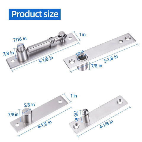 Dimensions of heavy duty pivot hinge for wood doors, stainless steel hidden door hardware for secret doors and bookshelves