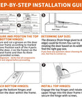 Step-by-step installation guide for Heavy Duty Pivot Hinge With Hold Open For Concealed Doors Up To 1100 Lbs 304 Stainless Steel.