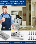Beefy 330 Lbs Heavy Duty Pivot Hinge For Large Wood Doors And Bookshelves Invisible Pivot Hardware display with hardware kit