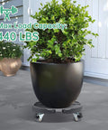 Round Dolly with Wheels Heavy Duty, Adjustable Pot Dolly 16-20 Inch, Large Plant Mover Indoor Outdoor with plant, max load 440 lbs
