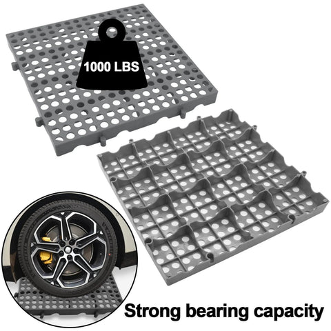 Heavy Duty Plastic Pallets Three Pack Commercial Grade 11.8x11.8x1.8 Inches Waterproof Ventilated Grid Design with strong bearing capacity
