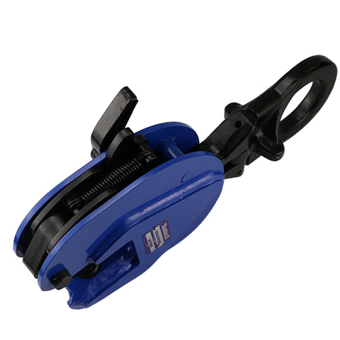 Heavy Duty Vertical Plate Clamp for Lifting and Transporting Up to 2200lbs with 0.8 Inch Jaw Opening, Rugged Steel Build and Blue Safety Coating
