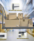 Heavy Duty Platform Truck Moving Flatbed Cart, 30"x48"Push Dolly with boxes and handle, steel flatbed cart in warehouse setting