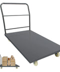 Heavy Duty Platform Truck Moving Flatbed Cart, 30"x48"Push Dolly, 2000 LBS Dolly Cart Flatform with Wheels and Handle, Steel Flatbed Cart