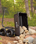 Heavy Duty Poly Yard Dump Cart with 6 Cu Ft Tub 1200 LB Haul Capacity Towable Utility Wagon with Quick Release Dumping in garden