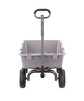 Heavy Duty Poly Dump Cart with 5 Cu Ft Tub 800 LB Haul Capacity Towable Utility Wagon with Quick Release Dumping and Pneumatic Tires front view