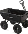 Heavy Duty Poly Yard Dump Cart with 6 Cu Ft Tub 1200 LB Haul Capacity Towable Utility Wagon with Quick Release Dumping and Pneumatic Tires