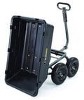 Heavy Duty Poly Yard Dump Cart with 6 Cu Ft Tub 1200 LB Haul Capacity Towable Utility Wagon with Quick Release Dumping and Pneumatic Tires