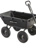 Heavy Duty Poly Yard Dump Cart with 6 Cu Ft Tub 1200 LB Haul Capacity Towable Utility Wagon with Quick Release Dumping and Pneumatic Tires