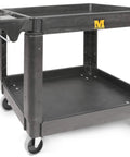 Heavy Duty 2 Shelf Service Cart MaxWorks 80855 With 500 Lb Capacity Polypropylene Utility Cart For Garage And Workshop