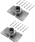 Heavy Duty Puck Lock And Hasps Set 2 Pack High Security Steel Hidden Shackle Keyed Alike Padlocks With Keys for trucks, gates, vans, vending machines.