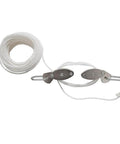 Heavy Duty Indoor Outdoor Pulley Hoist With Chromed Pulleys Polypropylene Rope 440 Lb Capacity 65 Ft, showcasing pulleys and rope