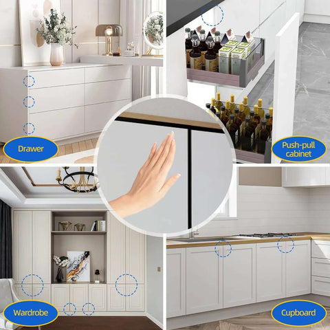 Heavy Duty Magnetic Push Latch for Cabinets and Large Doors No Handle Push to Open Touch Latch White 2 Pack Ideal for Drawers and Kitchen Cabinets Magnetic Release Latch