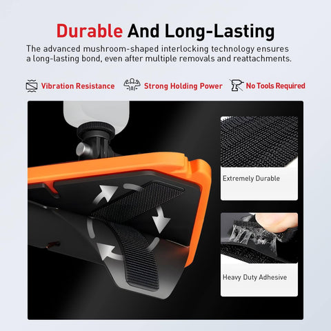 Beefy Heavy Duty Reclosable Fastener Strips 1/2 In By 7.5 Ft Industrial Strength Self Mating Interlocking Mushroom Heads with High Tack Adhesive