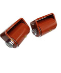 Red heavy duty gate hinge pair with 3000 lbs weight capacity, flat back for welding, shown with grease fittings and ball bearings
