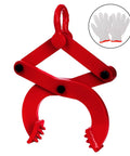 Beefy Heavy Duty Pallet Puller Clamp 1 Ton Steel Single Scissor Hook For Lifting And Pulling Pallets With Five Point Nine Inch Jaw Opening Powder Coated Metal Anti Slip Nuts Easy Grip Handle Fasmov with white gloves