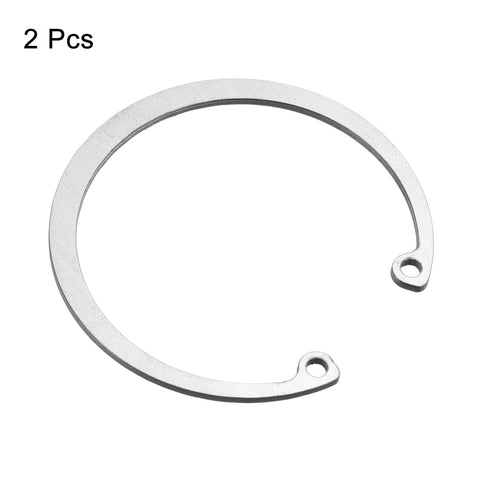 Heavy Duty Internal Retaining Ring Circlip for Grooved Shafts and Studs 2 Pack by Uxcell 304 Stainless Steel, side view