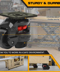 Heavy Duty 4 Piece Machine Leveling Casters With Nylon Wheels And Rubber Feet Retractable Workbench Caster Set High Load Capacity Up To 550 Lbs Per Caster Total 2200 Lbs For Mobile Equipment And Heavy Benches close-up view