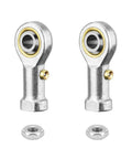 Heavy Duty Rod End Bearing 3/8 Inch Bore 3/8-24 Right Hand Thread Self Lubricating Female Heim Joint Two Pack With Jam Nuts