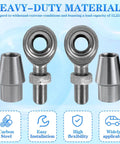 1/2 x 1/2-20 Heim Joints Rod End Kit with Right and Left Hand Threads displayed with .065 Wall Tube Bungs and Jam Nuts