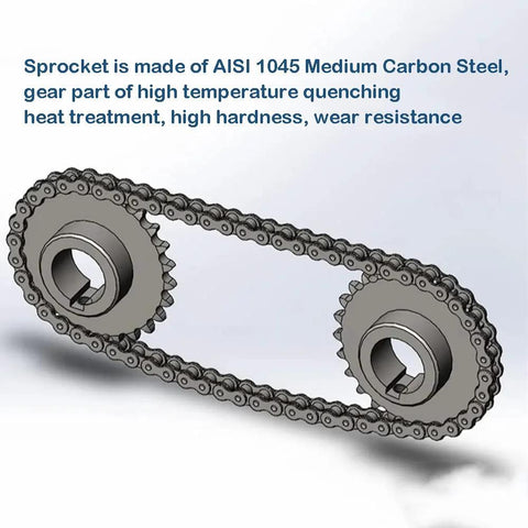 Heavy Duty Roller Chain Sprocket For Three Eighths Inch Pitch RHKING Fifteen Teeth And Three Quarter Inch Bore Rust Resistant