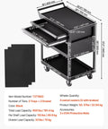 Heavy Duty 5 Tier Rolling Tool Cart With 400 Lb Capacity, Locking Drawers, Pegboard Side Panels, And Smooth Glide Drawers For Garage, Workshop Or Repair Shop VEVOR