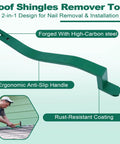 Heavy-Duty Roof Shingle Nail Removal and Installer Tool with a 2-in-1 nail slot, high-carbon steel, ergonomic anti-slip handle