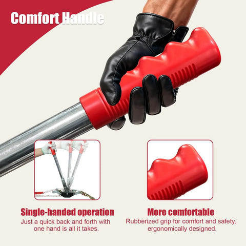Gloved hand gripping comfort handle of 1-1/2 Ton Rope Puller With 100 Ft 0.6 In Rope, 2 Hook Heavy Duty Come Along Winch For Boats