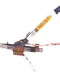 A-20 3/4 Ton Rope Puller Heavy Duty Manual Tensioning Tool in use, steel frame, ergonomic handle visible