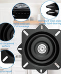 Two Piece 7 Inch Heavy Duty Bar Stool Rotating Plate Replacement with 360 Degree Square Rotating Mechanism and ball bearings
