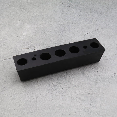 Beefy Rubber Bump Stop Buffer For Heavy Doors And Vehicles Anti Collision Block For Trucks Trailers Motorhomes Steel Doors Industrial Use 210x50x50mm Black on concrete surface