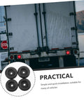 Heavy Duty Round Rubber Bumpers Anti Vibration Foot Pads For Trucks DIY Projects Furniture And Machines Black Noise Reducing Ground Protection And Shock Absorption For Heavy Equipment And Floor Safety shown near a truck.