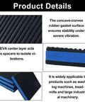 Product details showing Eight Pack 4 By 4 By 0.875 Inch Heavy Duty Rubber Anti Vibration Pads With EVA Vibration Damping Isolator Mats