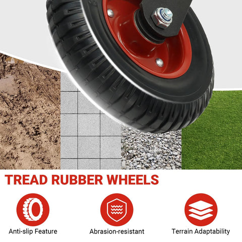 Heavy Duty Gate Wheel With 8 Inch Wheel 600 Lbs Capacity Shock Absorbing Spring Swivel Gate Wheels with tread rubber wheels for all terrains.