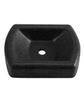 Heavy Duty Jack Wheel Chock With Reinforced Rubber Caster Dock for Caravans and Trailers, black rubber, top view