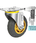 Heavy Duty Swivel Industrial Plate 3 Inch Rubber Casters No Noise Wheels Set Of 2 For Cart And Furniture With Pre Drilled Plate Mount And Precision Ball Bearing For Smooth Weight Distribution And 200 Lbs Per Wheel
