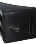 Heavy Duty Rubber Wheel Chock For Trailers And Docks With Molded Hand Hold Oil Resistant OSHA Compliant, side view