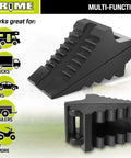 Built Tough Heavy Duty Rubber Wheel Chocks 2 Pack With Carrying Handle For RVs And Trailers 8.6 by 3.7 by 4.7 Inches