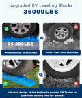 Comparison of heavy duty RV leveling blocks with 35,000 lbs capacity and standard blocks for stability and safety.