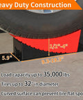 Heavy Duty RV Leveling Blocks Kit For Dual Axle Trailers And Motorhomes, HDPE With Non Slip Gear Mesh, Curved Red Ramps