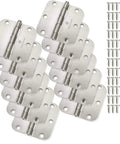 (12 Pack) Heavy-Duty 3-1/2" Interior Door Hinges with 5/8" Radius Corners - Satin Nickel shown with screws