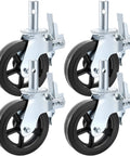 4 Pack Scaffolding Caster Wheels 8 Inch By 2 Inch Dual Locking Rubber Swivel Casters 360 Degree Heavy Duty 1100 Lbs Capacity Per Wheel
