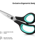 Three Pack 8 Inch Heavy Duty Scissors With Ultra Sharp Blades And Comfort Grip Handles for versatile cutting use.