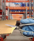 Cutting cardboard with Heavy Duty 8.5 Inch All Purpose Scissors With Reinforced Stainless Steel Blades And Durable Metal Handles